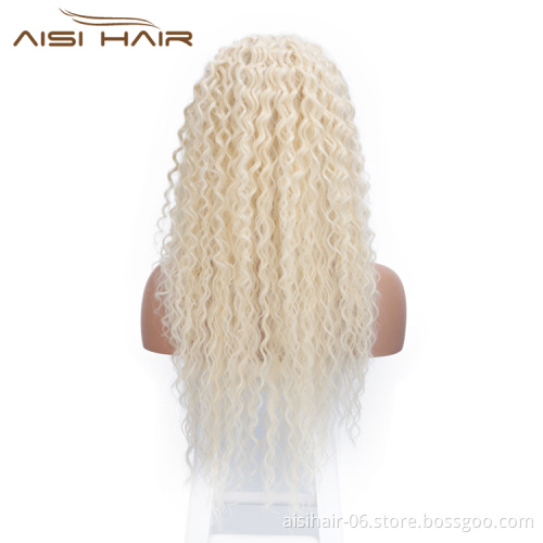 Lace Frontal Wig Deep Wave Long Wavy Blonde Wig Afro Kinky Curly Cosplay For Black Women Front Lace Hair Wigs